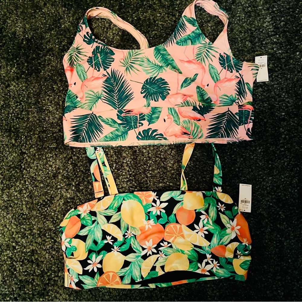 NWT Tropical Theme Bathing suit tops